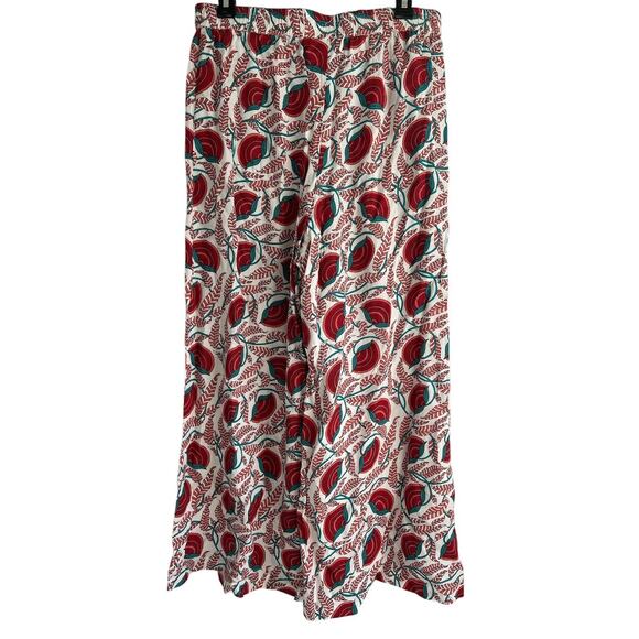 Utsa Women’s Size Medium Wide Leg Floral Block Print Drawstring Pants - Picture 4 of 6